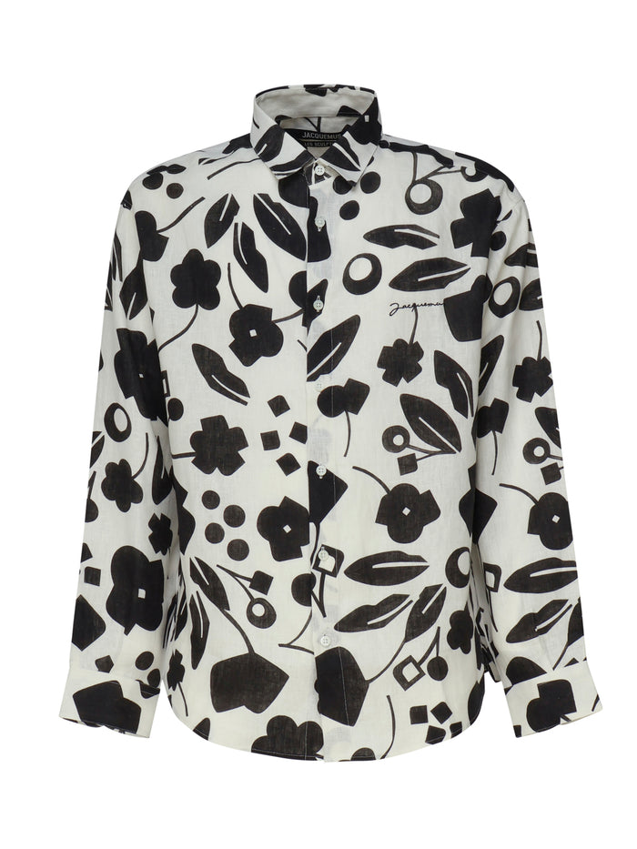 Jacquemus Shirts Black, White Linen