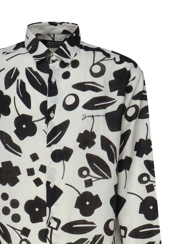 Jacquemus Shirts Black, White Linen