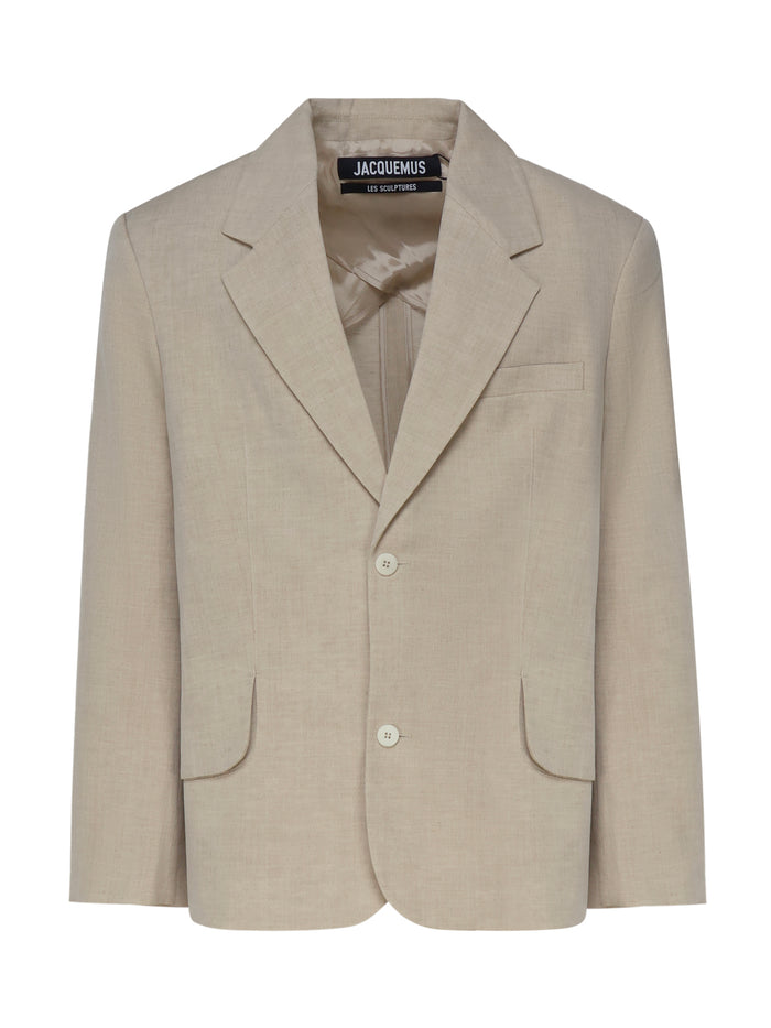 Jacquemus Jackets Beige Linen Virgin Wool