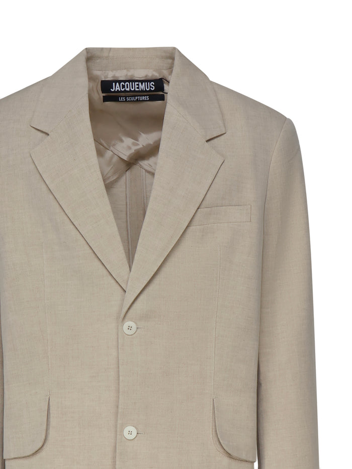 Jacquemus Jackets Beige Linen Virgin Wool