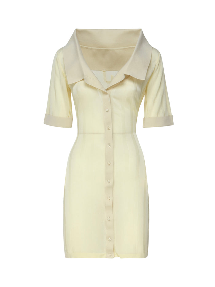 Jacquemus Dresses Light Yellow Viscose Polyamide