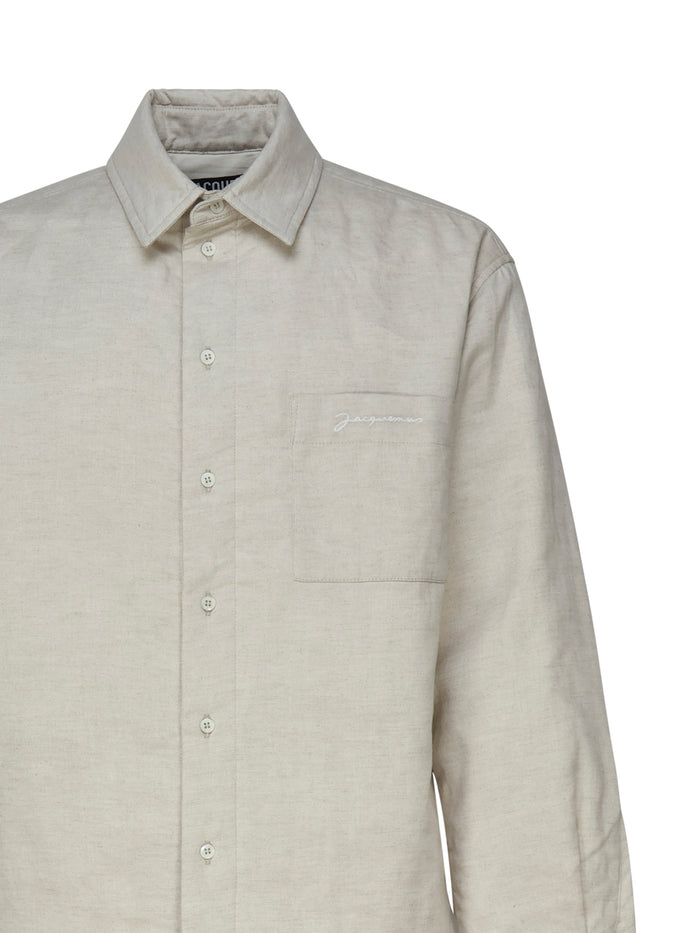Jacquemus Shirts Beige Cotton Linen