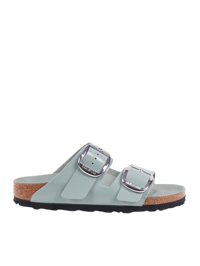 Arizona Big Buckle HEX shine pure sage,Natural Lea Light Blue Leather Sole In Eva Sandal