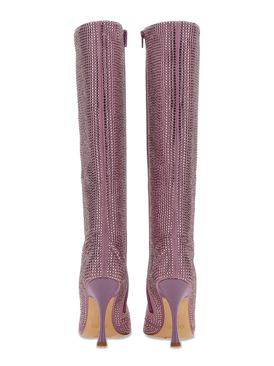High Boot With Rhinestones Lilac Not Specified