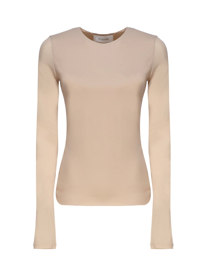 Sportmax Sweaters Beige A Maglia Poliammide