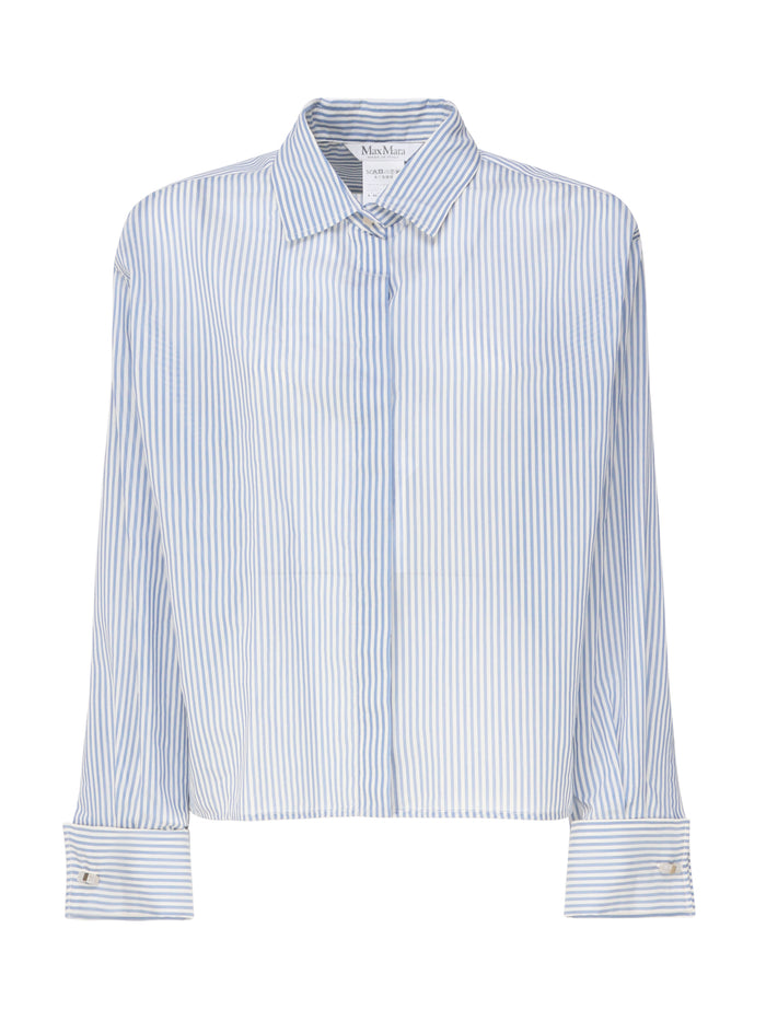 Max Mara Shirts Blue Cotone