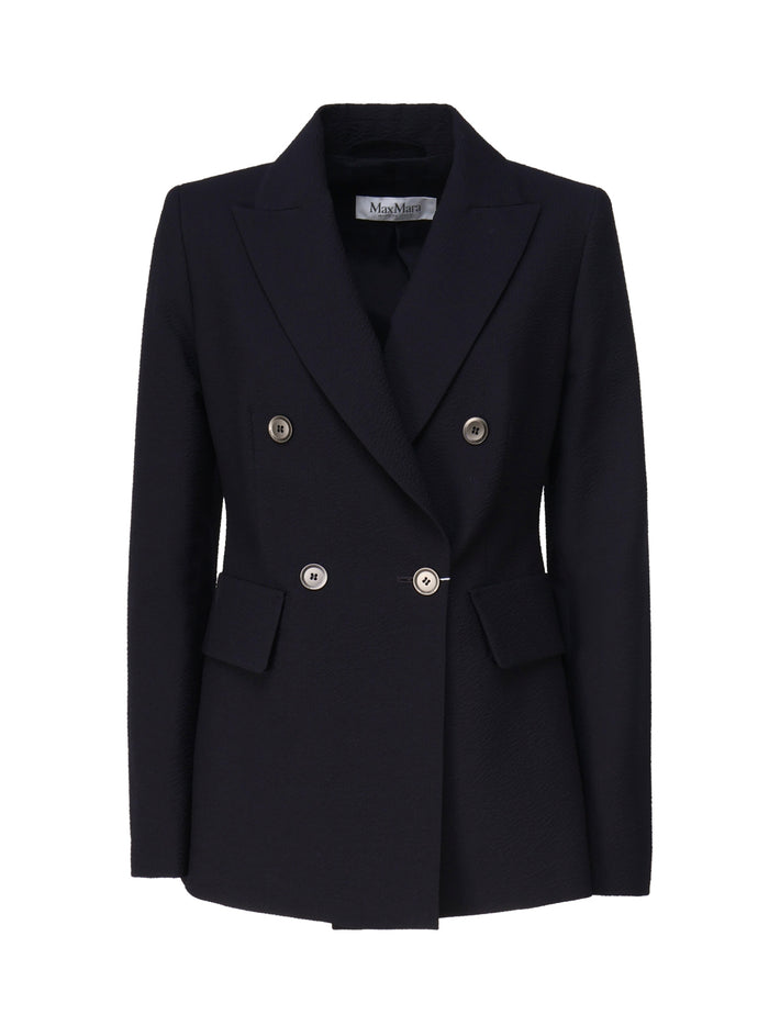 Max Mara Jackets Blue Lana Vergine Ovis Aries