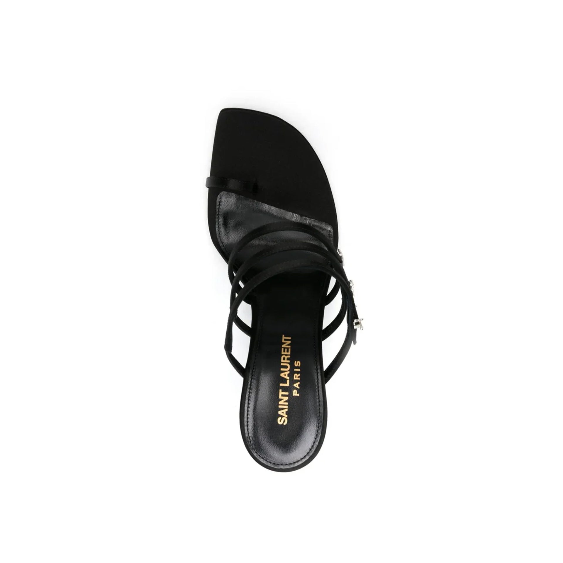 Jerry 95 Satin Sandals Black Silk