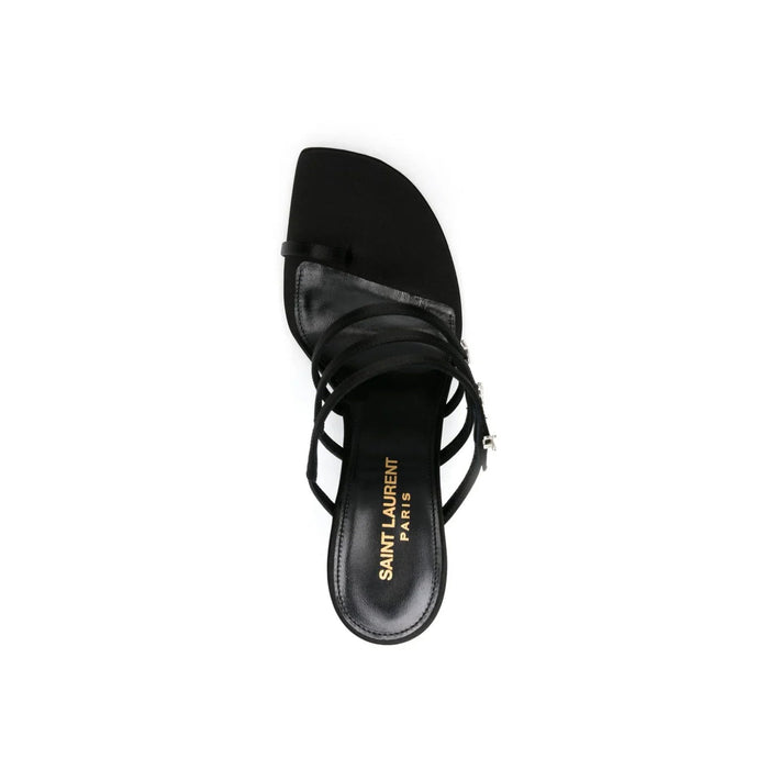 Jerry 95 Satin Sandals Black Silk