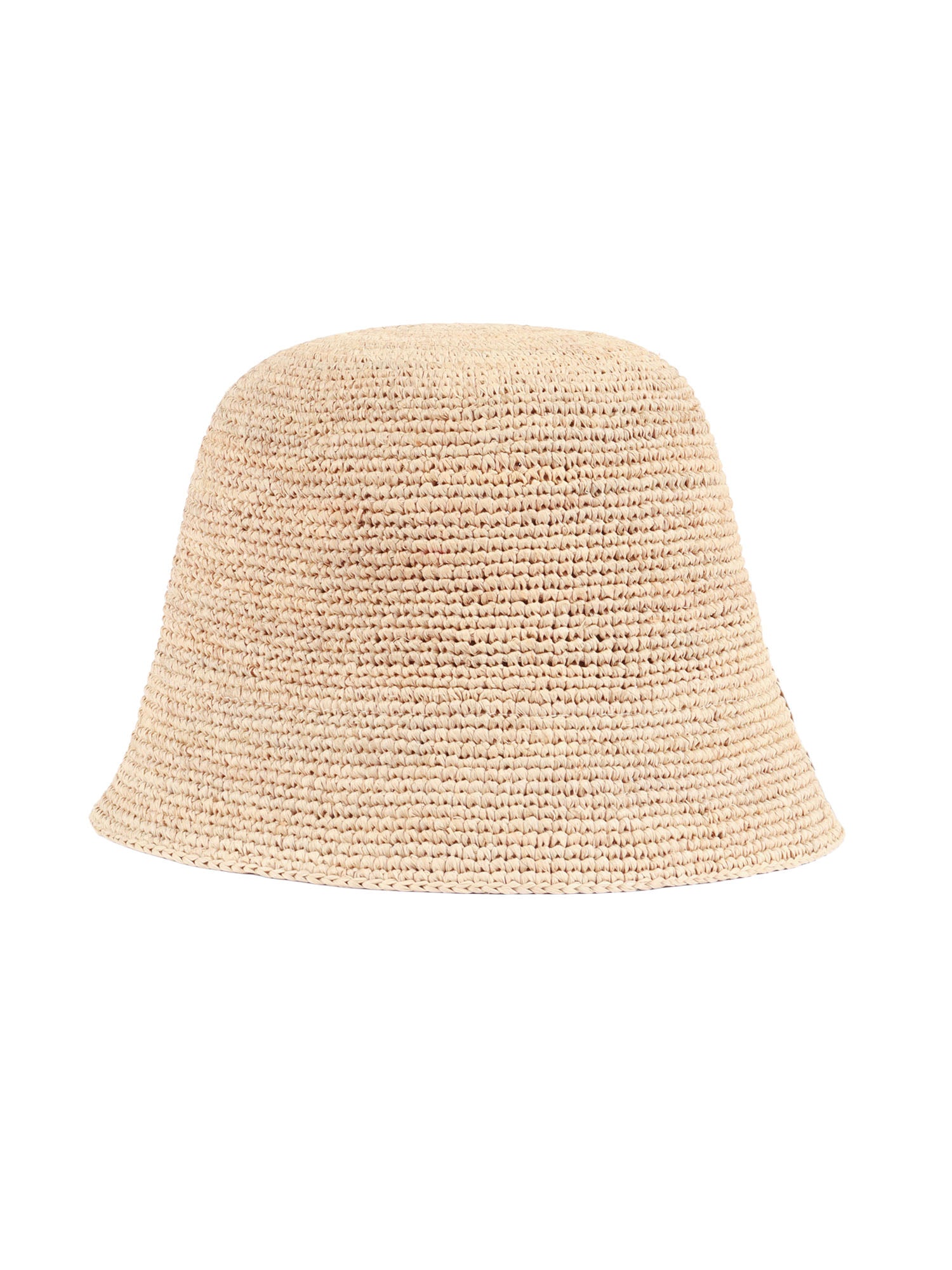 Hat - Andao Tea Beige Raphia Fabric 2 Leather
