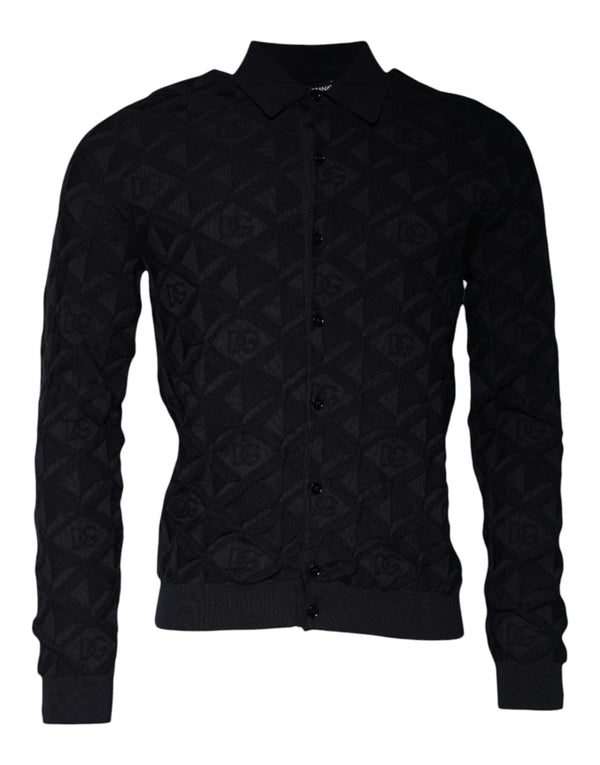 Dolce & Gabbana 100% Silk cardigan in black