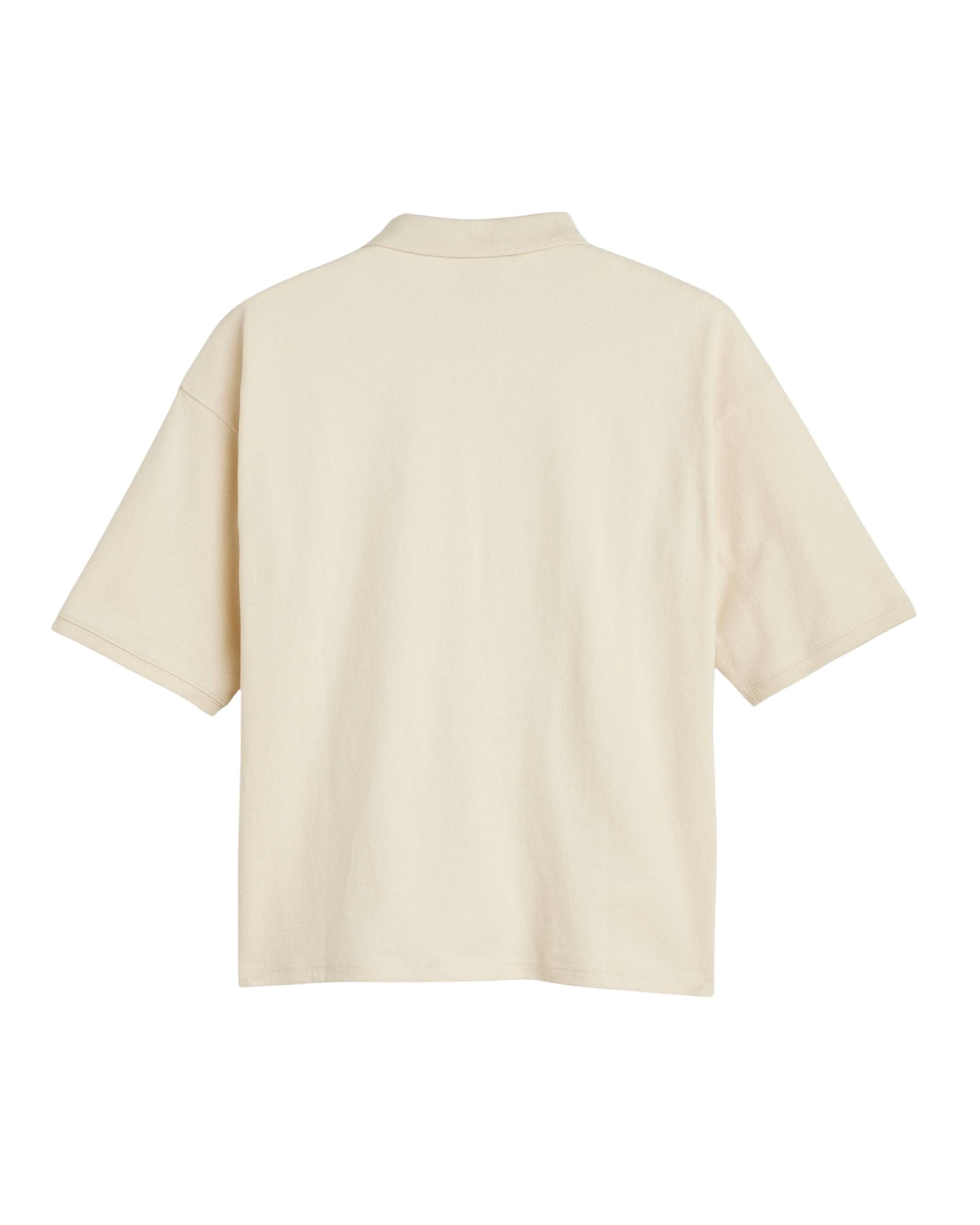 Blue Tab Cropped Polo Brown Cotton