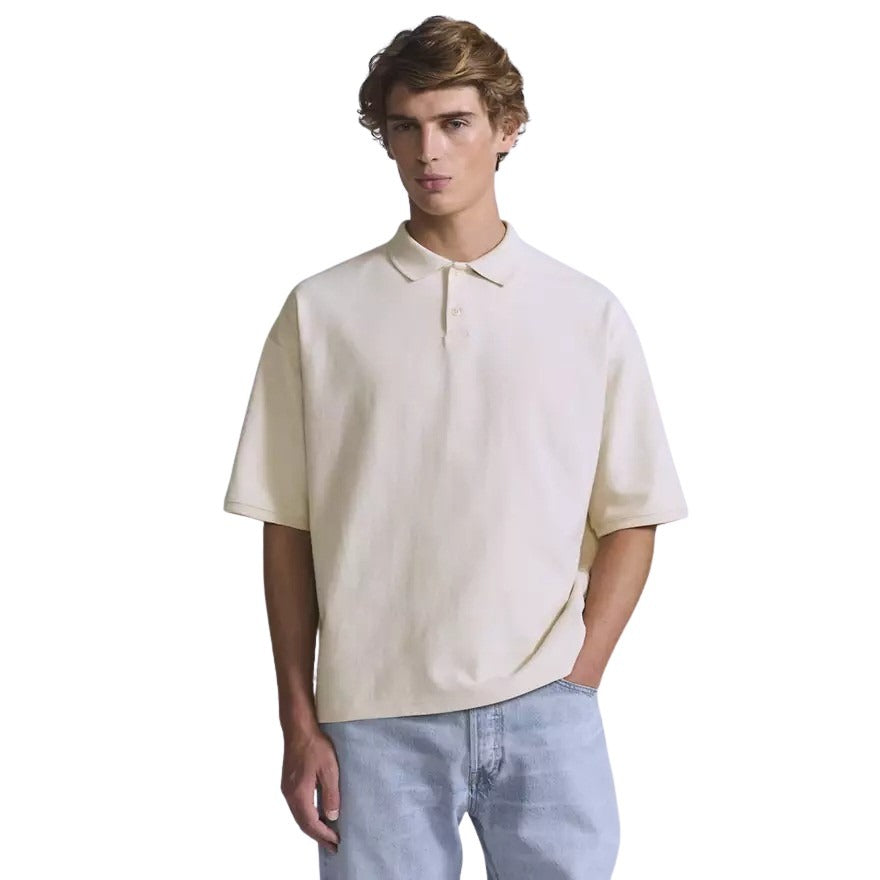 Blue Tab Cropped Polo Brown Cotton