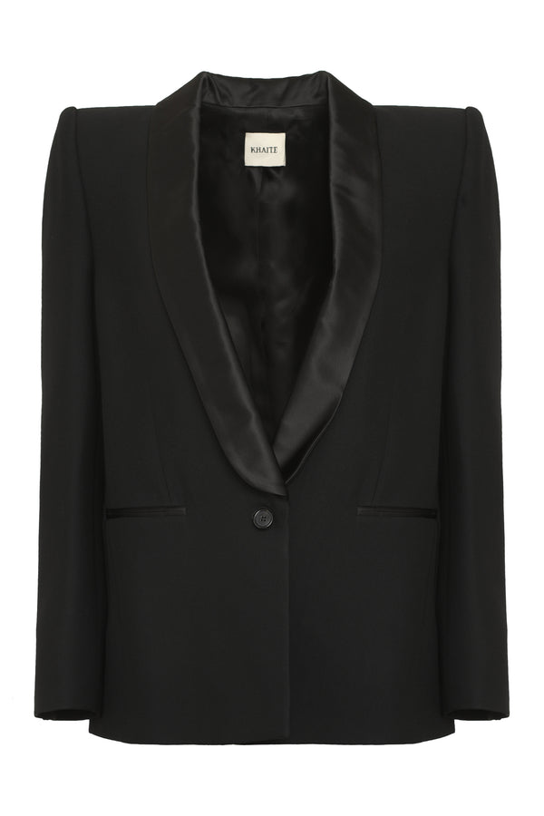 Helio Single-Breasted Jacket Black Viscose Blazers