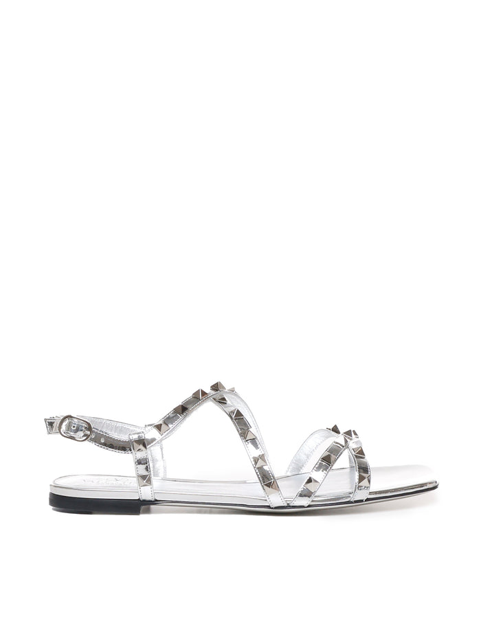 Valentino Garavani Sandals Silver Patent Leather