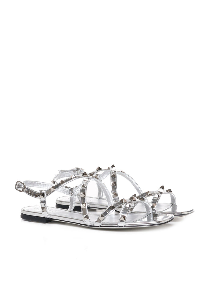 Valentino Garavani Sandals Silver Patent Leather
