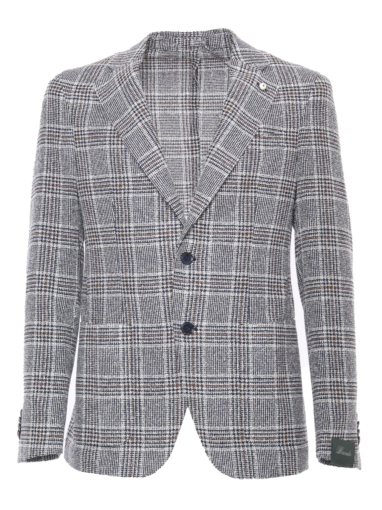 Plaid patterned blazer Blue Viscose Cotton Polyamide Jacket