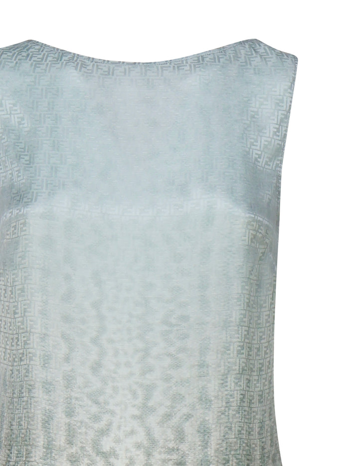 Fendi Dresses Light Blue, Brown Silk