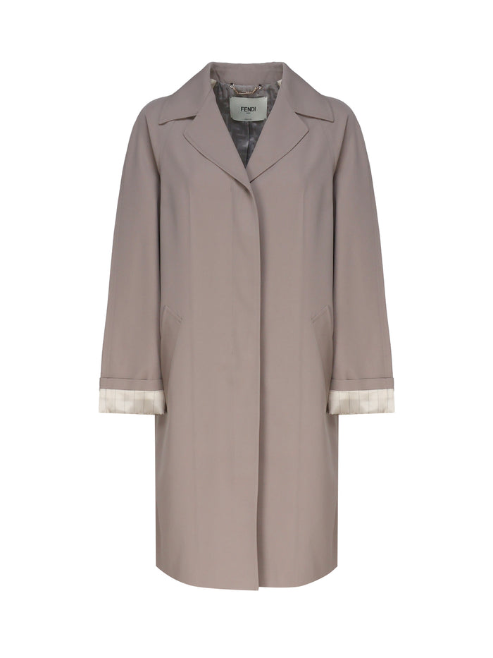 Fendi Coats Beige Lana Di Tosa