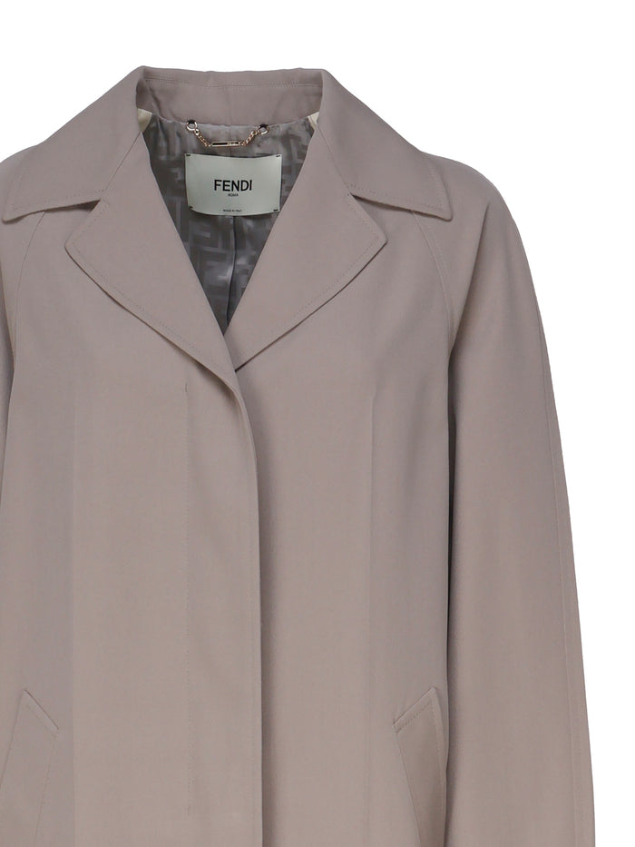 Fendi Coats Beige Lana Di Tosa