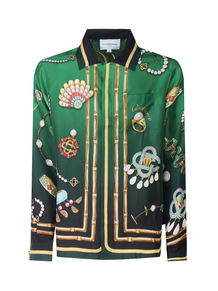 Casablanca Shirts Green Silk