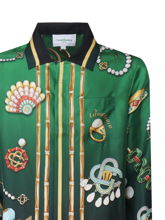 Casablanca Shirts Green Silk