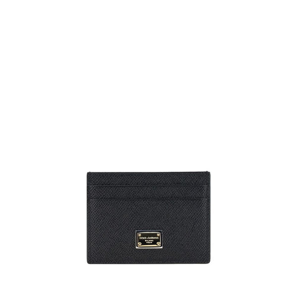 Dolce & Gabbana 100% Calf Leather Bos Taurus card case in black