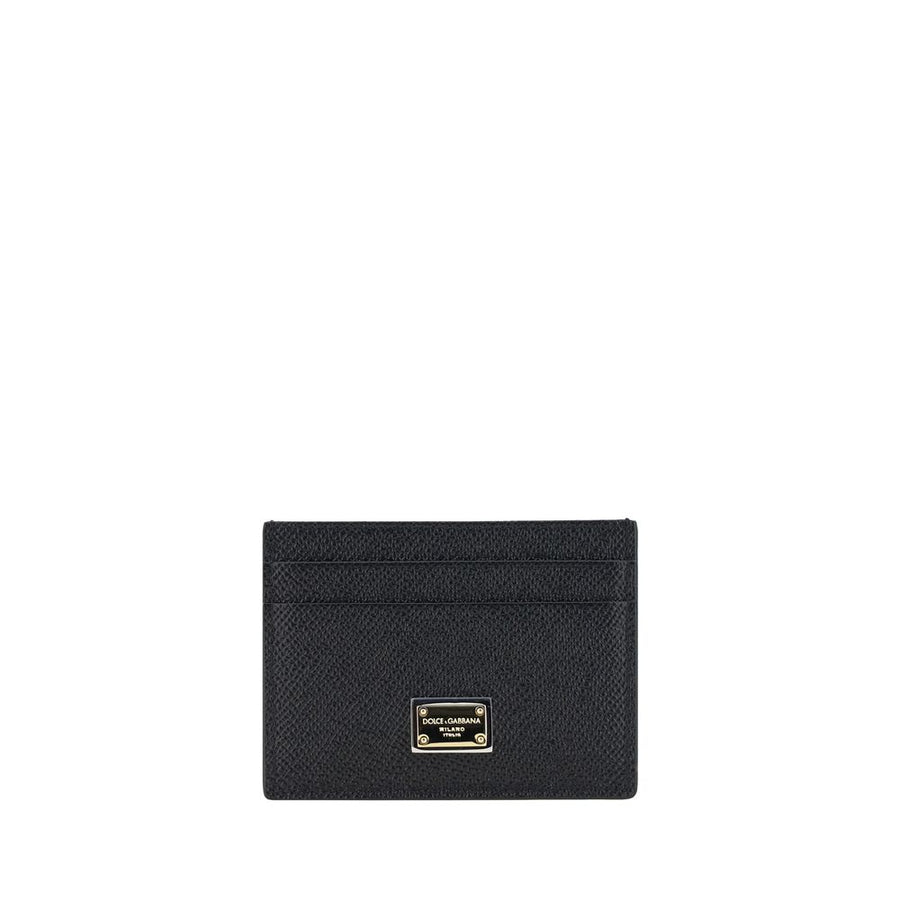 Dolce & Gabbana 100% Calf Leather Bos Taurus card case in black