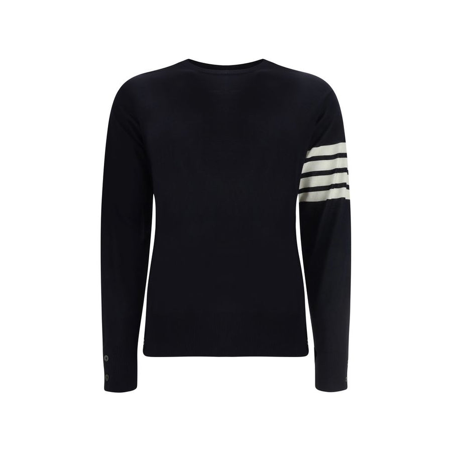 Thom Browne 100% Fleece Wool Ovis Aries sweater in black