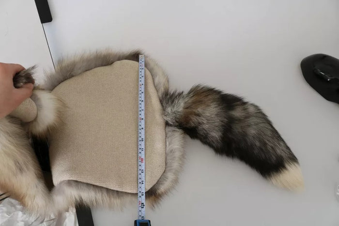 Dolce & Gabbana 100% Fox Fur (volpe frost) shawl in brown
