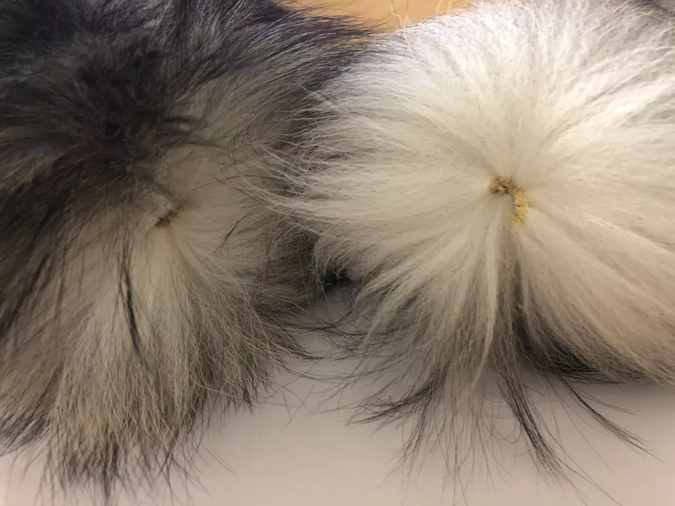 Dolce & Gabbana 100% Fox Fur (volpe frost) shawl in brown — view 2