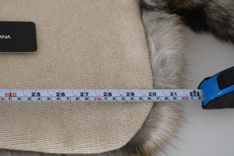 Dolce & Gabbana 100% Fox Fur (volpe frost) shawl in brown — view 3