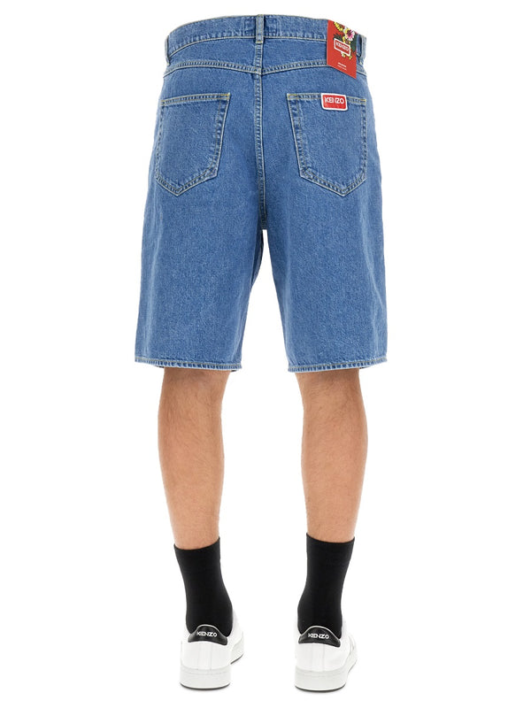 Bermuda Shorts Himawari Blue Cotton Jean
