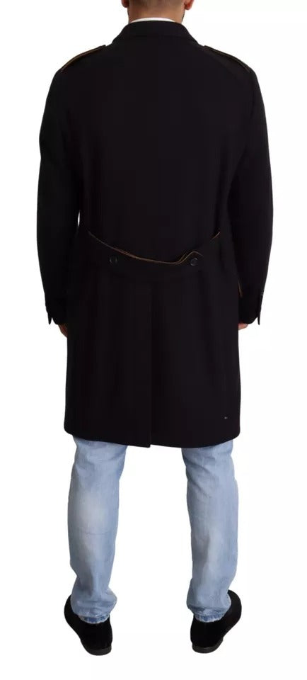 Dolce & Gabbana 79% Wool trench coat in blue