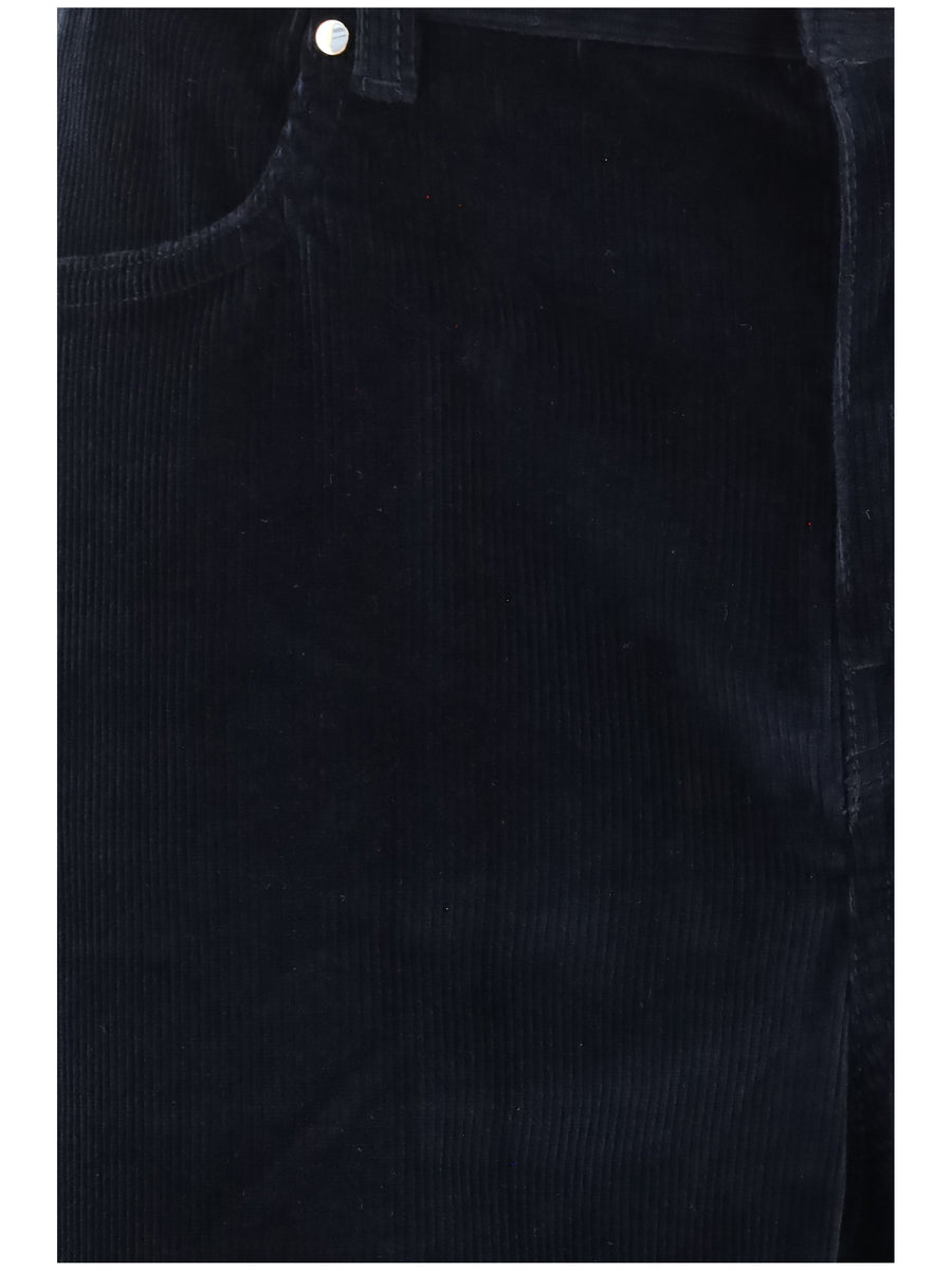 Palazzo Pants Corduroy Velvet Blue Cotton Trousers