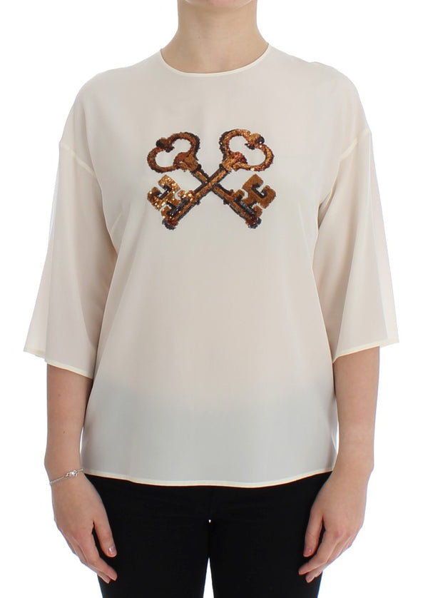 Dolce & Gabbana 100% Silk blouse in white