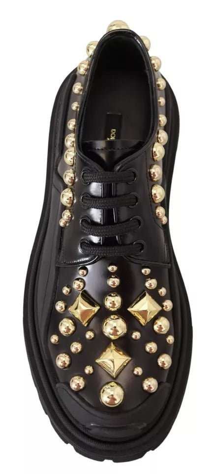 Dolce & Gabbana 100% Leather derby flat in black