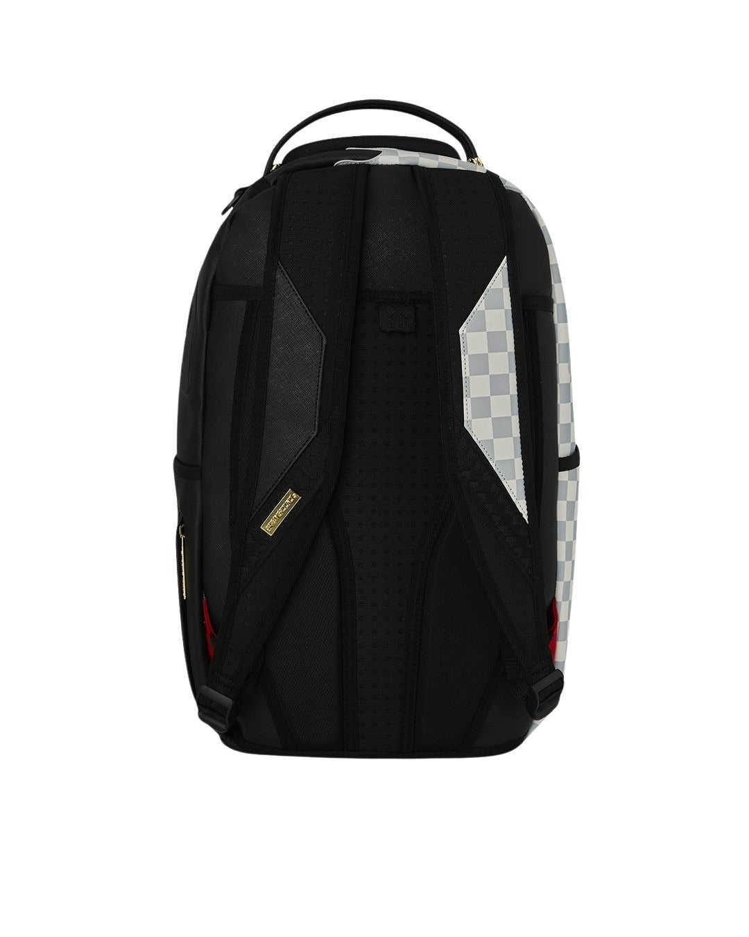 Cream Check Side Drip Backpack Black Polyvinyl Chloride Bag