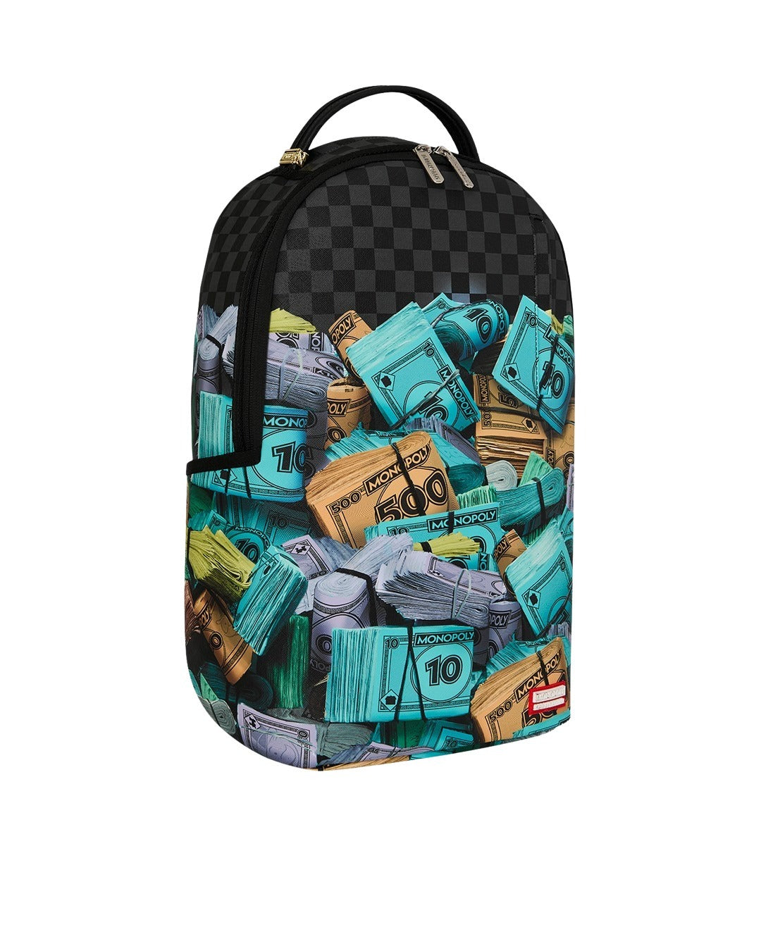 Monopoly Money Stacks Backpack Black Polyvinyl Chloride Bag