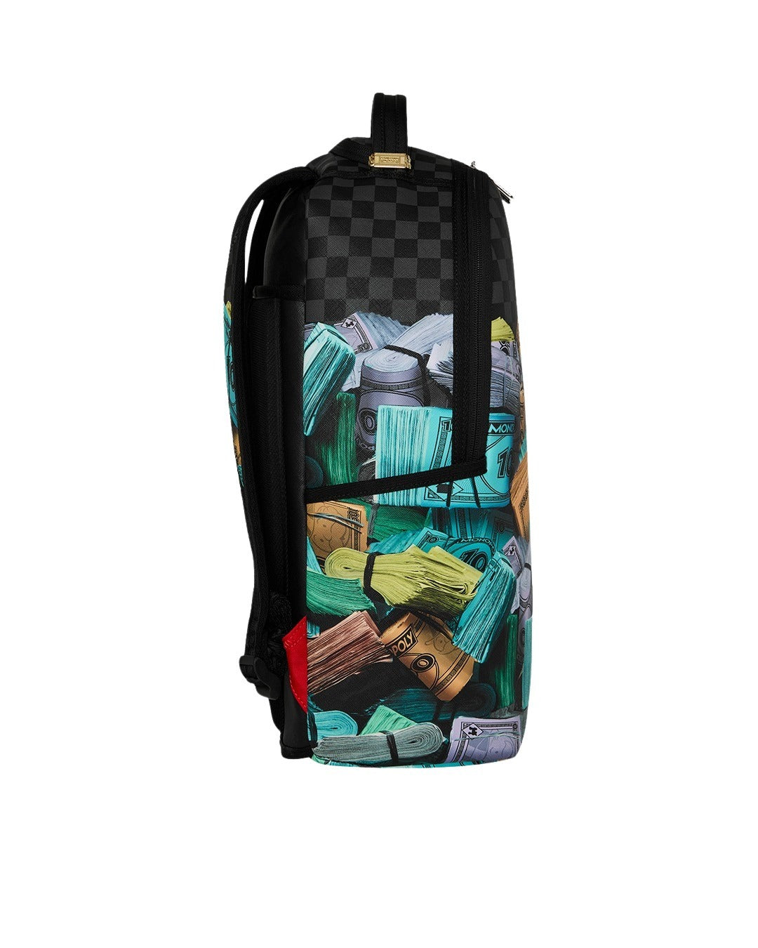 Monopoly Money Stacks Backpack Black Polyvinyl Chloride Bag