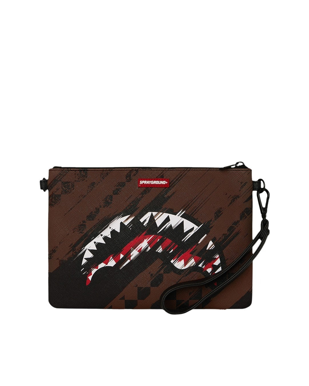 Smeared Grunge Crossover Clutch Black Polyvinyl Chloride Bag