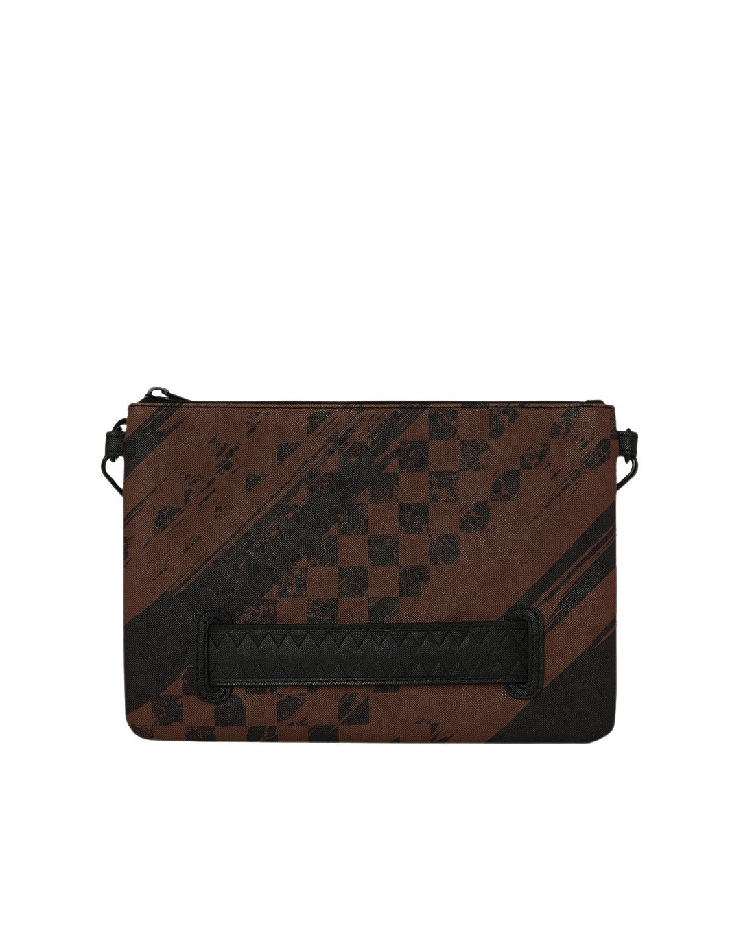Smeared Grunge Crossover Clutch Black Polyvinyl Chloride Bag