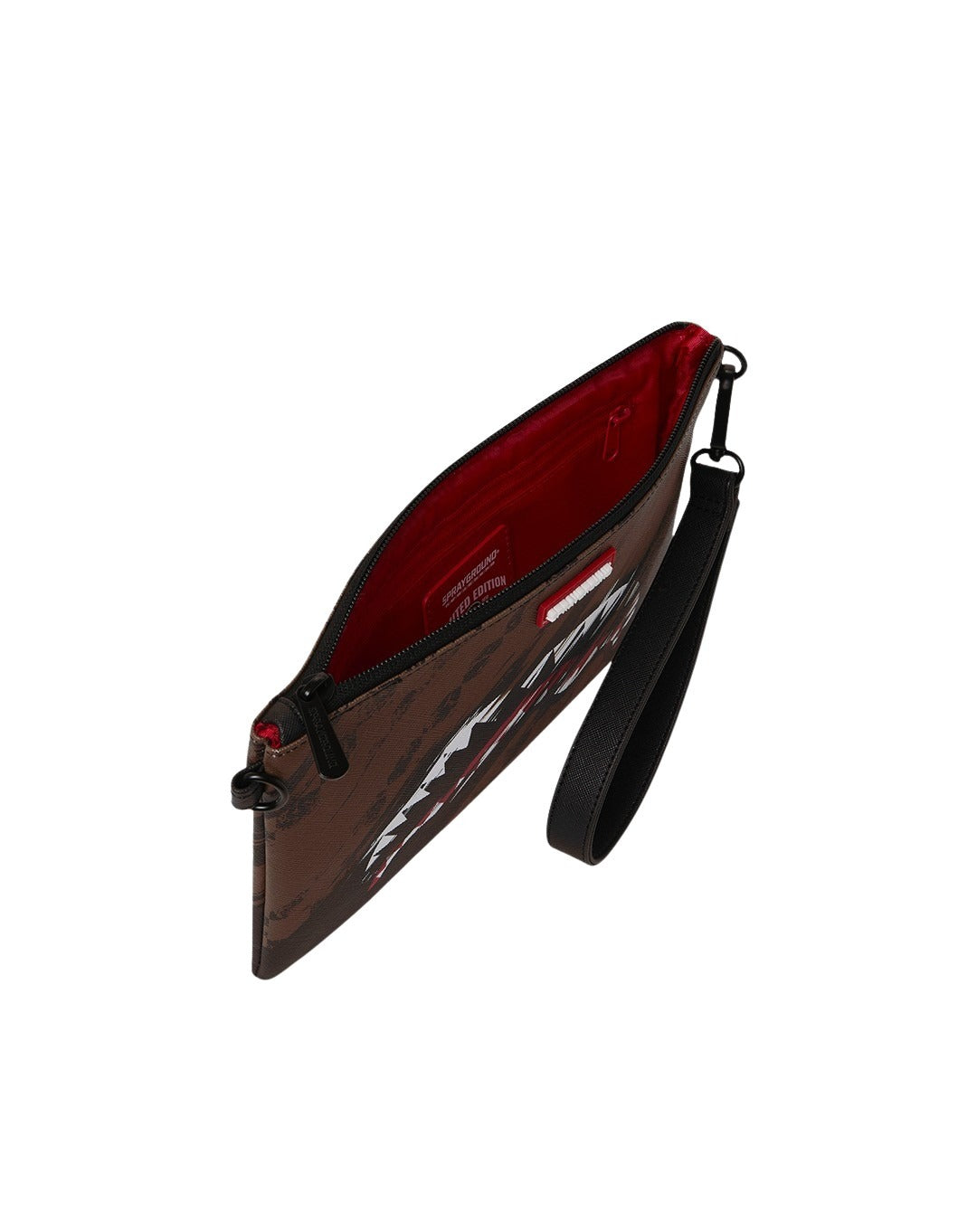Smeared Grunge Crossover Clutch Black Polyvinyl Chloride Bag