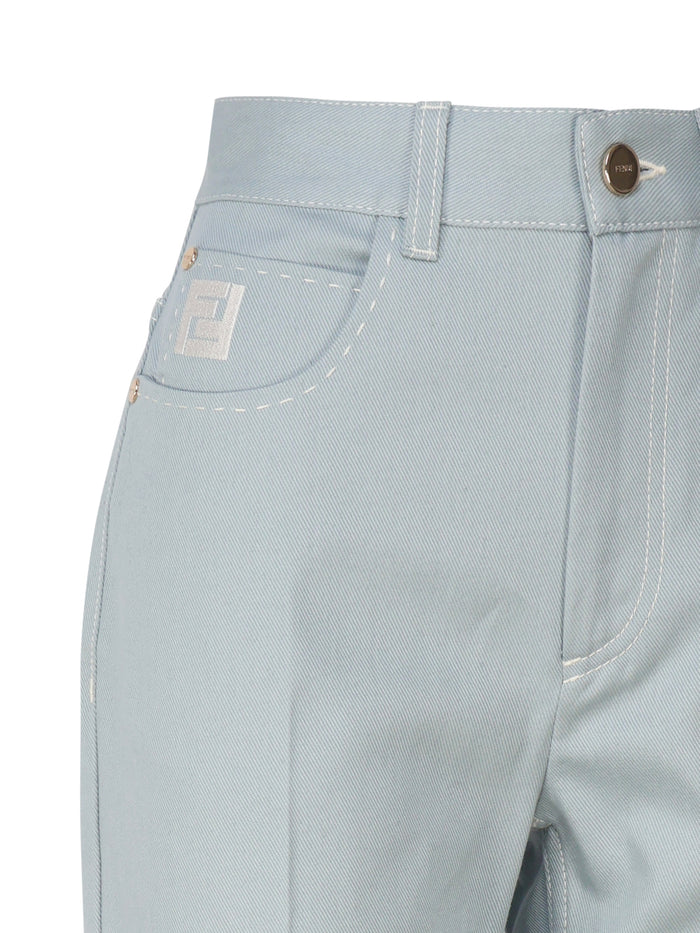 Fendi Rtw Pale Blue Cotton