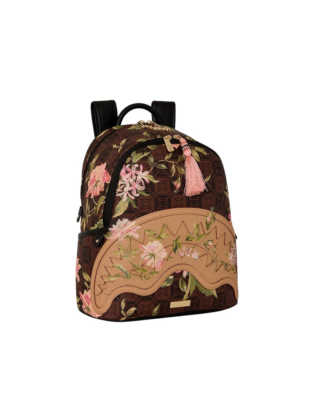 Ai Henny Floral Savage Backpack Brown Polyvinyl Chloride Bag