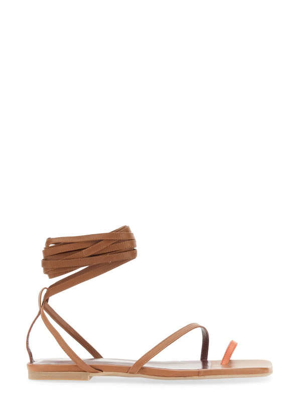 Nicola Gladiator Sandal Buff Leather