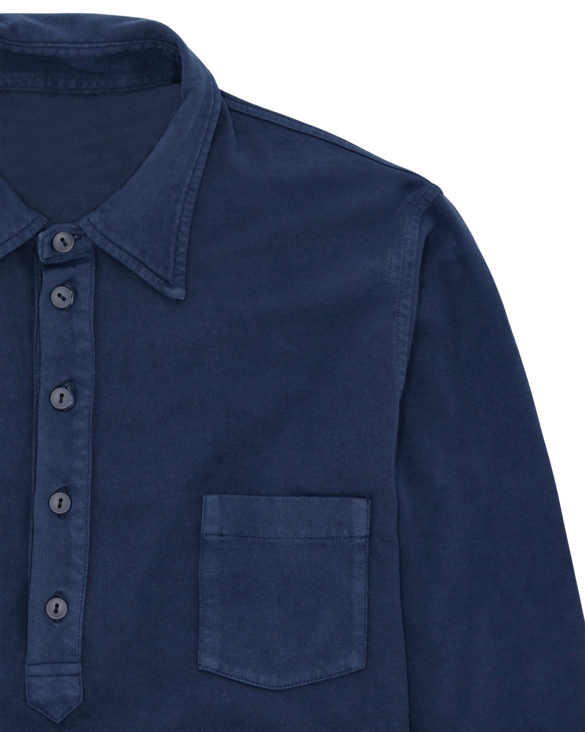 Long Sleeve Polo Blue