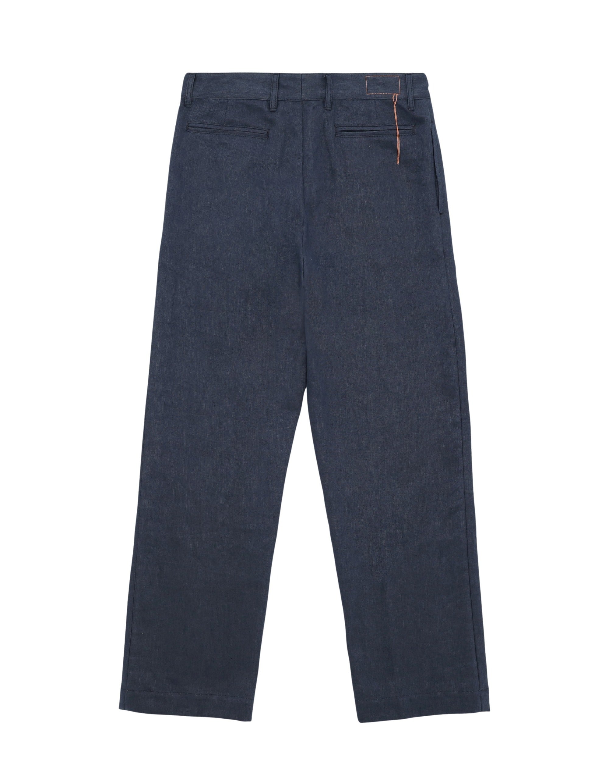 Manteco Linen Pleated Trousers Blue