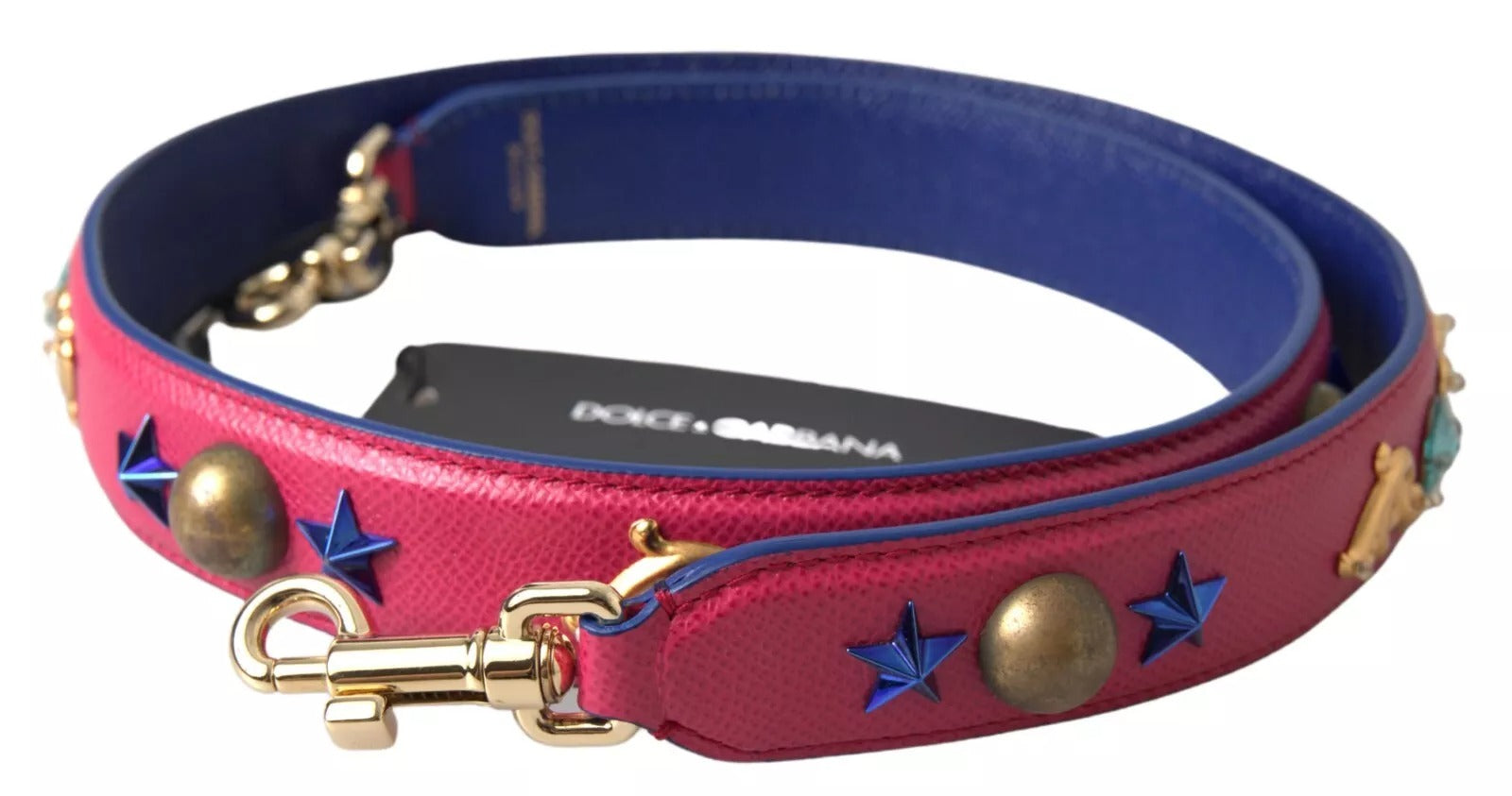 Pink Exotic Leather Studded Shoulder Strap Red Accessory