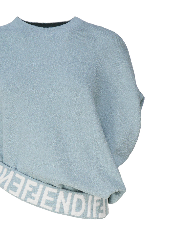 Fendi Sweaters Pale Blue Viscosa